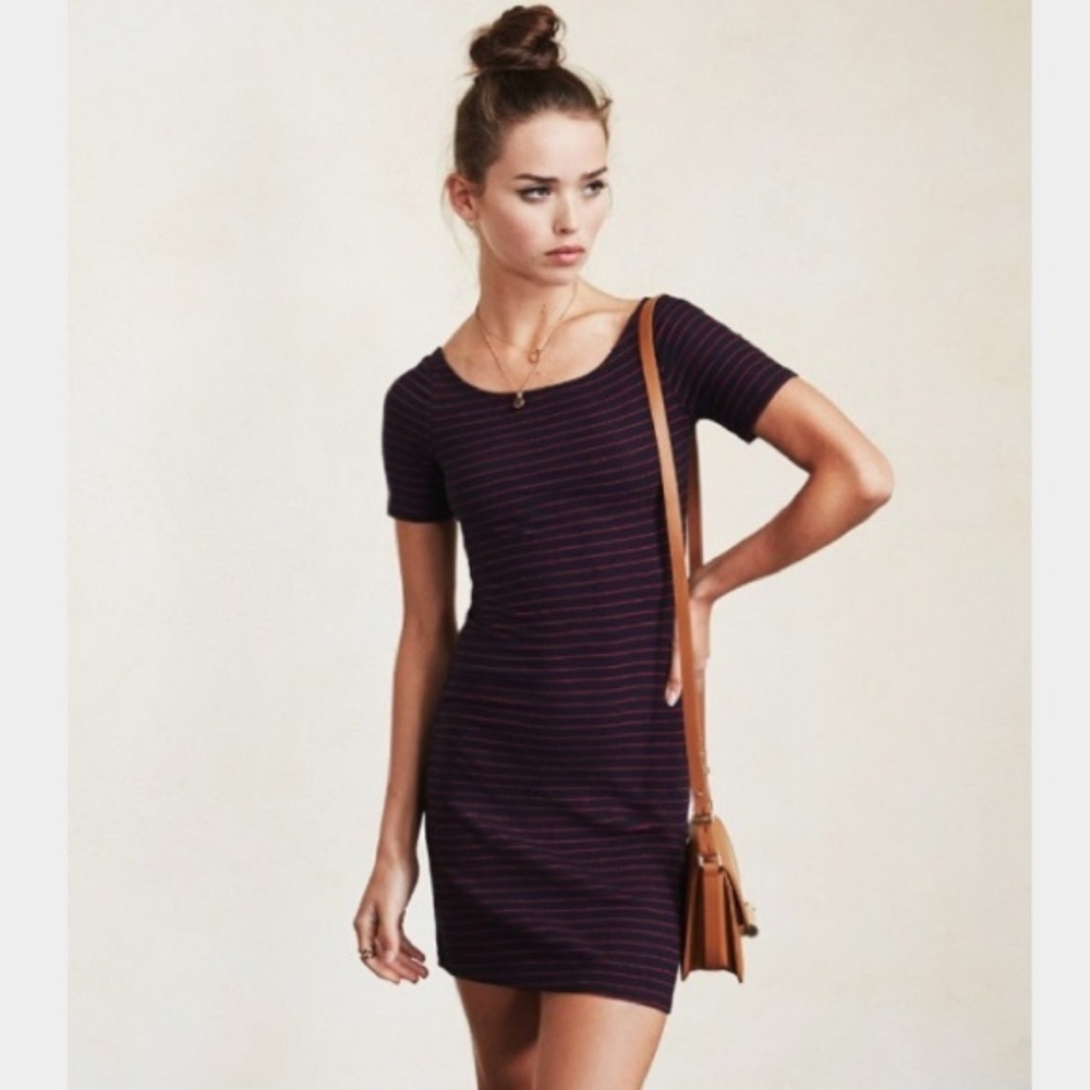 Reformation Jane mini tee stretch rib dress XS